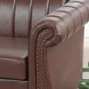 83.46''  PU Rolled Arm Chesterfield Three Seater Sofa.