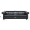 83.46''  PU Rolled Arm Chesterfield Three Seater Sofa.