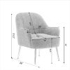 Modern Soft Teddy fabric Ivory Ergonomics Accent Chair Living Room Chair Bedroom Chair Home Chair With Gold Legs And Adjustable Legs For Indoor Home