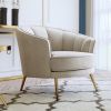 Modern Velvet Accent Barrel Chair Leisure Accent Chair Living Room Upholstered Armchair Vanity Chair for Bedroom Meeting Room