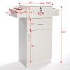 3-Layer Beauty Salon Storage Cabinet Hairdressing Tool Styling Station w/ 6 Hair Dryer Holders;  2 Drawers and 1 Cabinet