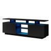 Modern TV Stand for TVs up to 65inches with LED lights, 16 Colors, for Livingroom, Bedroom