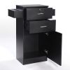 3-Layer Beauty Salon Storage Cabinet Hairdressing Tool Styling Station w/ 6 Hair Dryer Holders;  2 Drawers and 1 Cabinet