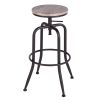 Walker Industrial Counter Bar Stools, Walnut (Set of 2), Height adjustable