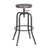 Walker Industrial Counter Bar Stools, Walnut (Set of 2), Height adjustable