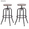 Walker Industrial Counter Bar Stools, Walnut (Set of 2), Height adjustable