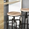 Walker Industrial Counter Bar Stools, Walnut (Set of 2), Height adjustable